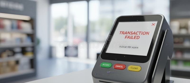 Kortterminal visar meddelandet